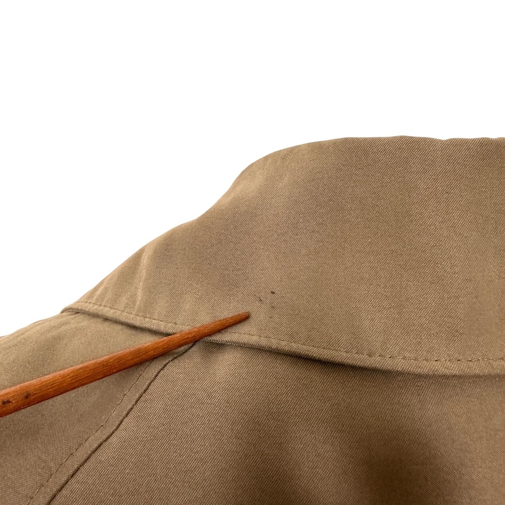 VTG London Fog Trench Coat Tan Khaki Raincoat Jacket M Minimalist Dark Academia - Picture 6 of 11
